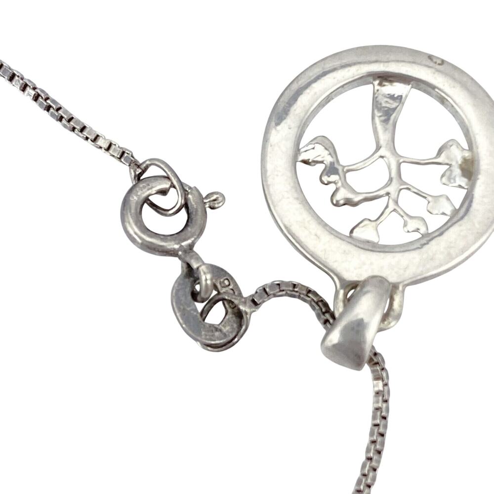 Round Tree Of Life Circle Pendant ONLY | Vintage Sterling Silver 925 - Picture 6 of 6